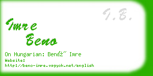imre beno business card